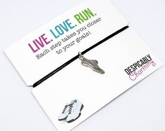 Runner Friendship Bracelet, Live Love Run, Runner Wish Bracelet, Runner gifts, gifts for runners, Marathon gift, Half Marathon, running gift