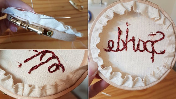 how to back embroidery hoop with felt