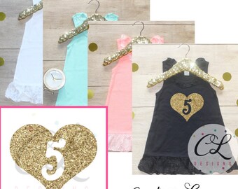 Birthday Girl Dress / Toddler Girl Clothes 5 Year Old Outfit Fifth Birthday Dress 5th Birthday Girl Outfit Shirt Birthday Five Shirt 009