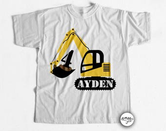 Excavator Birthday Shirt, Construction Birthday Shirt - Any Age!