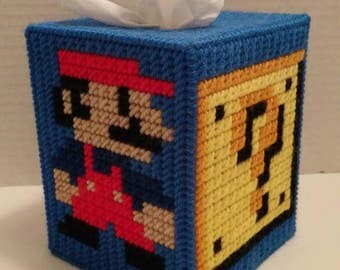 Super Mario Tissue Box Cover Plastic Canvas