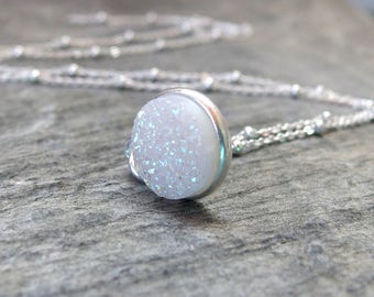Druzy necklace Bridesmaid necklace Maid of honor gift Bridesmaid Personalized jewelry Mother of the bride groom gift bridesmaid gift wedding