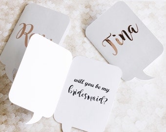 Rose Gold Personalized Card - Bridesmaid Proposal Card - Custom card - Matron of honor Card - Bridal Party Proposal - Maid of honor Card