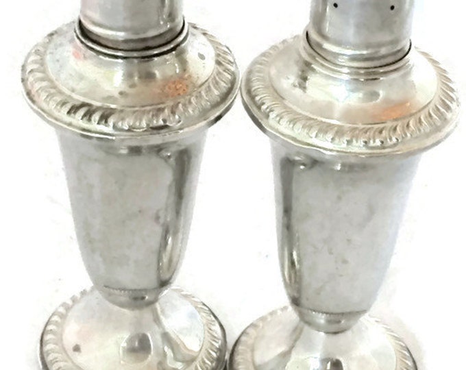 Sterling Silver Empire Salt/Pepper Shakers | Vintage Home Decor