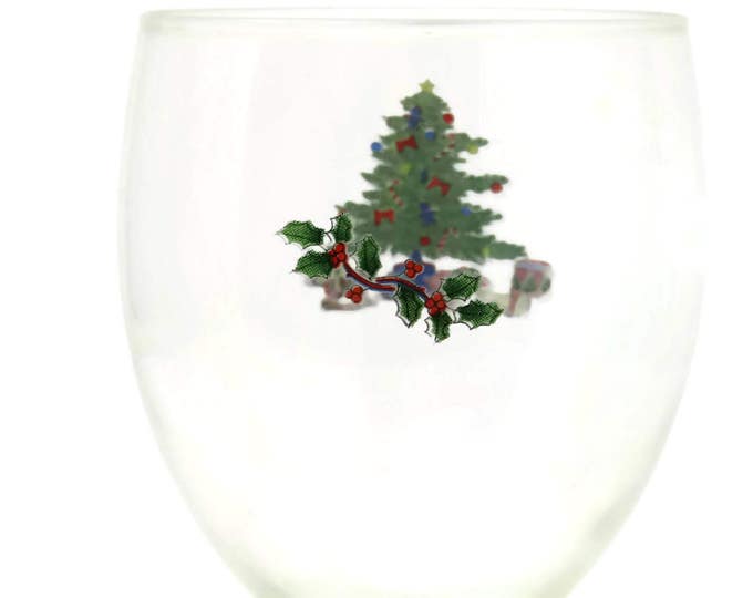 Vintage Tienshan Christmas Water Glasses Holiday Glass Christmas Tree Glass Holiday Wine Glass Holiday Drinkware Christmas Drinkware Mom