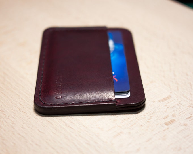 Campari Leather Card holder/ Card Case/Leather Cardholder Wallet/Minimal Leather Wallet/