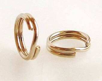10Pcs Gold Filled Split jump Ring Charm pendant bail Connector