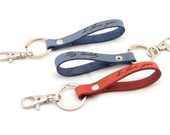 handwriting keychain, signature keychain, wedding favors, handwriting gifts, gift for dad, custom laser engraving, personalized key fob
