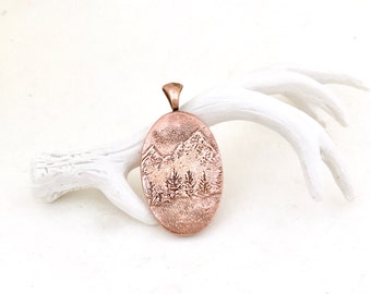 Mountain landscape pendant necklace *nature-inspired jewelry*