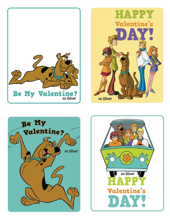 Scooby Doo CUSTOM Valentine s Day Card X4 PRINTABLE FILE