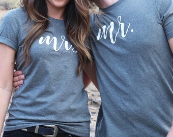 Honeymoon Shirts / Wifey Shirt / Hubby Shirt / Couples Shirts / Mrs Shirt / Mr and Mrs Shirts / Mr and Mrs Shirt Set / Wifey Hubby Shirts