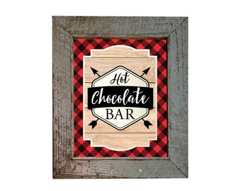 Hot Chocolate Bar Sign, Lumberjack theme / INSTANT DOWNLOAD / Hot Cocoa Party / Printable, Digital, Rustic, Woodland