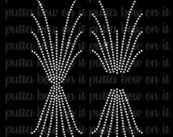Burst Rhinestone Cheer Bow Strip Template