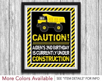 Construction Party Sign - Printable Construction Birthday Party Decorations - 8"x10" Welcome Sign - DIY Digital File