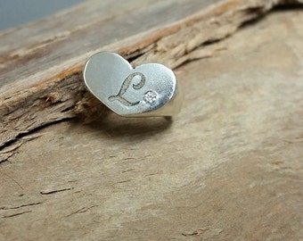 Personalized Gold Ring, 14K Gold Signet Ring, White Gold Ring Band, Customized Gifts for Her, Birthstone Ring Gold, White Gold Signet Ring