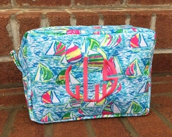 Monogrammed Lilly Pulitzer Inspired Makeup Bags