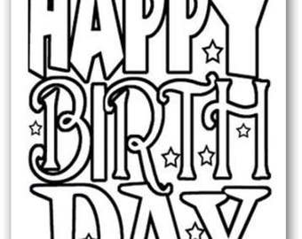 Happy Birthday Kid Set of Coloring Greeting Cards - 24020a