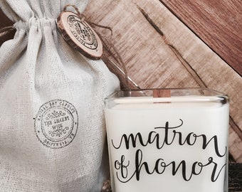 Matron Of Honor Candle - Matron Of Honor Gift -Matron of Honor Proposal Candle - Matron Of Honor Sister Gift - Wedding Party Candles.