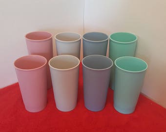 tupperware tumblers 8 piece cup set in two sizes, tupperware #107 and # 873