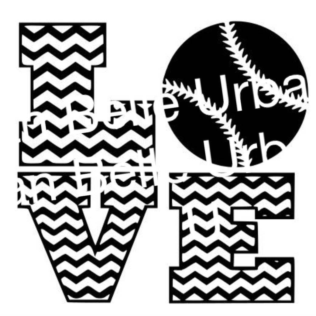 Download Chevron Love Baseball Softball svg dxf file scrapbook