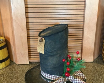 Primitive snowman Frosty hat