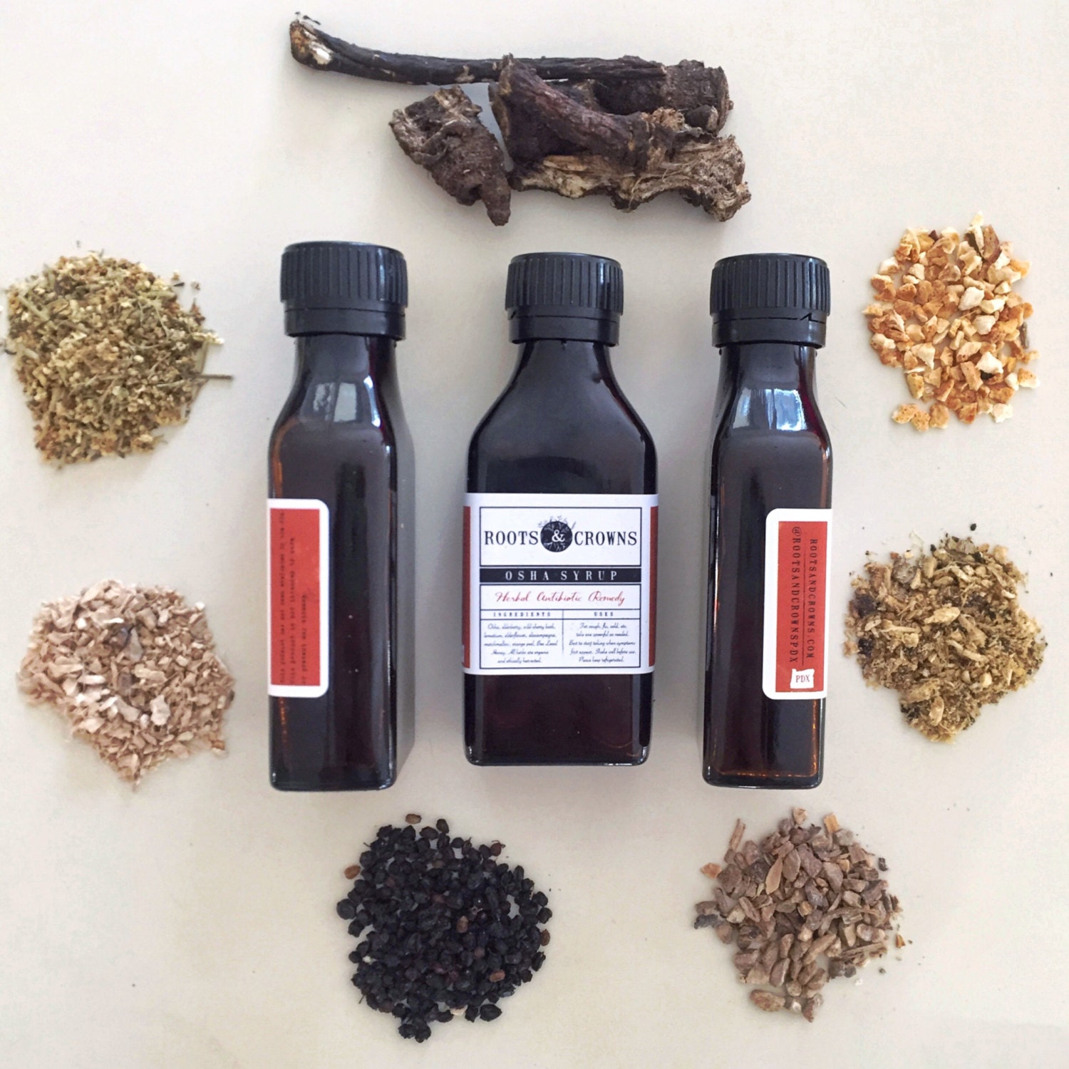 Osha Herbal Antibiotic Syrup for Cough Flu by RootsandCrownsPDX