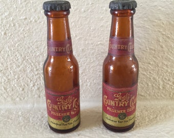 Vintage Goetz Beer Bottle Salt And Pepper Shakers