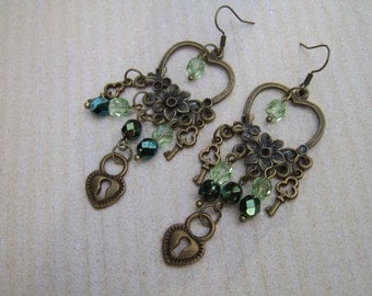 Elen Henderson Crystal and Pearl Chandelier Earrings