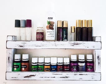 Essential Oil Shelf, oil rack, wood shelf, oil storage, hanging wall shelf, nail polish rack, kitchen decor, unique gift, bathroom shelf