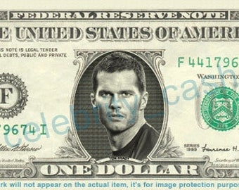 Tom Brady REAL Dollar Bill - Patriots