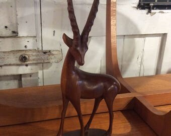 1960s teak stag sculpture retro art teak wood sculpture midcentury sculpture midcentury art modern art modernist sculpture