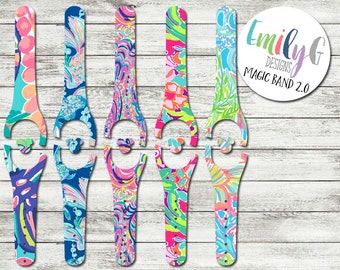 Lilly Pulitzer Inspired Disney Magic Band 2.0 Decal or Skin | Custom Waterproof MagicBand Wrap