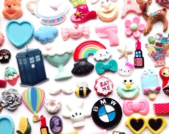 10/20/50 pcs kawaii random grab bag cabochons - craft supplies - flatback decoden - premium quality - random mix - big - small -fake candy