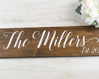 Bridal Shower Gift- Last Name Sign-Rustic Wedding Decor- Anniversary Gift- Gift for Bride- Wedding Gift- Personalized Gift- Wedding Signage
