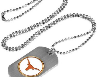 Texas Longhorns Stainless Steel Dog Tag Necklace