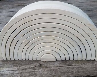 Giant unfinished wooden rainbow