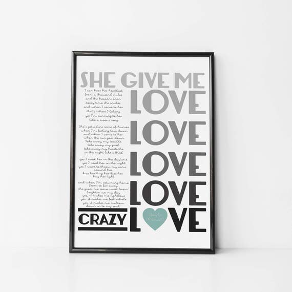 Wedding Song Lyrics Print Crazy Love Lyrics Van Morrison