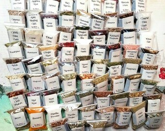 Choose Your Own Herbs, Resins, and Gums - Incense Kit - Wholesale - Up to 74 Different Herbs - 2x3 inch bags - You Choose Number- Customized
