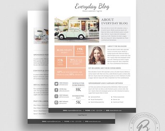 Media Kit Template 08 - 2 Page Media Kit Template - Ad Rate Sheet Template - Press Kit - Pitch kit