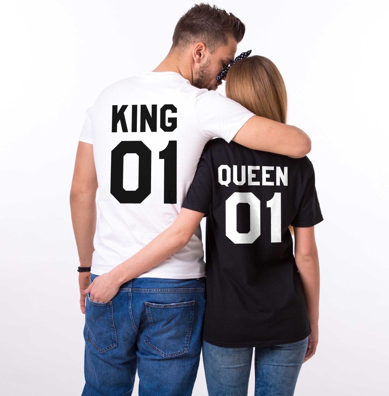  King  and Queen  shirts King  01 Queen  01 Couples T shirt Set