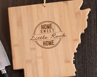 Arkansas State Shaped Cutting Board, Engraved Arkansas Shaped Cutting Board