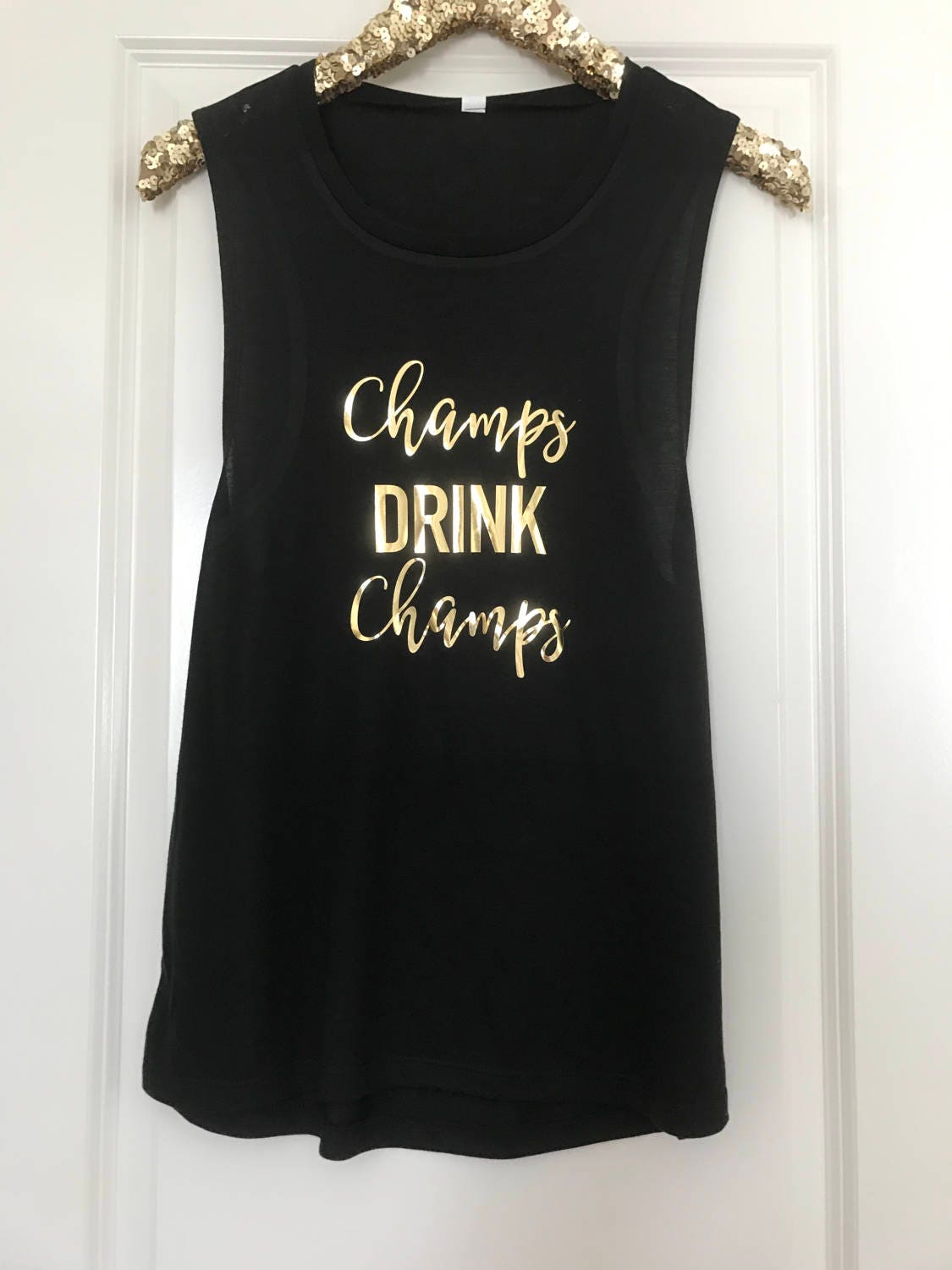 Brides Champs Drink Champs Flowy Muscle Tank // Bachelorette Party / Bridal Shower / Bride to be / Champagne / Rose / Merlot / Wine / 8803