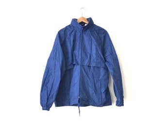 80s WOOLRICH WINDBREAKER // Medium // 80s Windbreaker // Blue Windbreaker // Woolrich Winbreaker // Basic Windbreaker // Minimal Windbreaker