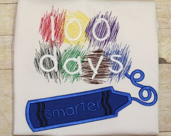 100 Days of School Applique Instant Digital Download Fill Stitch Design - 0369