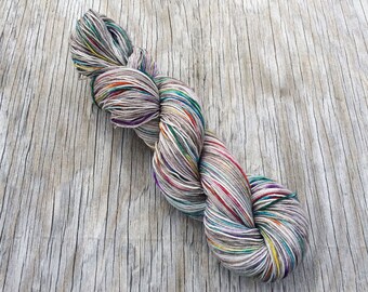 Somewhere There's a Little Piece of Rainbow - Superwash Merino + Nylon - Hand Dyed Yarn - Hand Dyed Sock Yarn - Fingering Yarn - Merino Wool