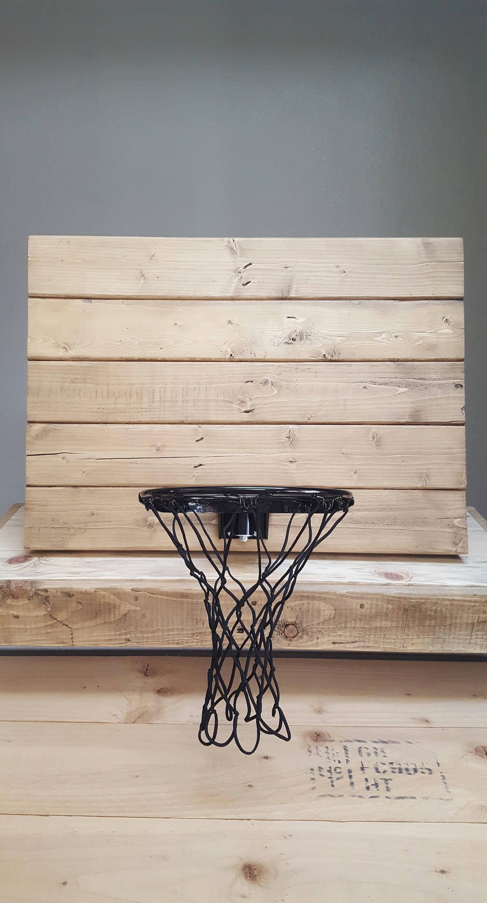 Rustic Wood Basketball Hoop. Reclaimed Wood Basketball