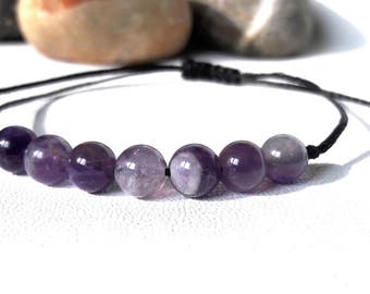 Amethyst Bracelet Wish Bracelet Crystal Healing Bracelet Chakra Bracelet Yoga Bracelet Women Gift for Her Amethyst Jewelry purple bracelet