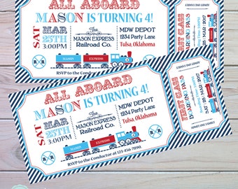 Train Ticket Invitation | Train Birthday Invitation | Train Party Invitation | Train Party Decorations | Train Theme | The Party Darling