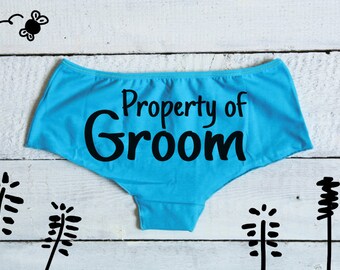 Property of Groom, Bride Underwear, Bridal Undies, Bride Mrs Panties, Bridal Shower Gift, Bride Lingerie, Bachelorette Gift Wedding Lingerie