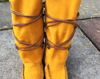 Native made, moccasin boots
